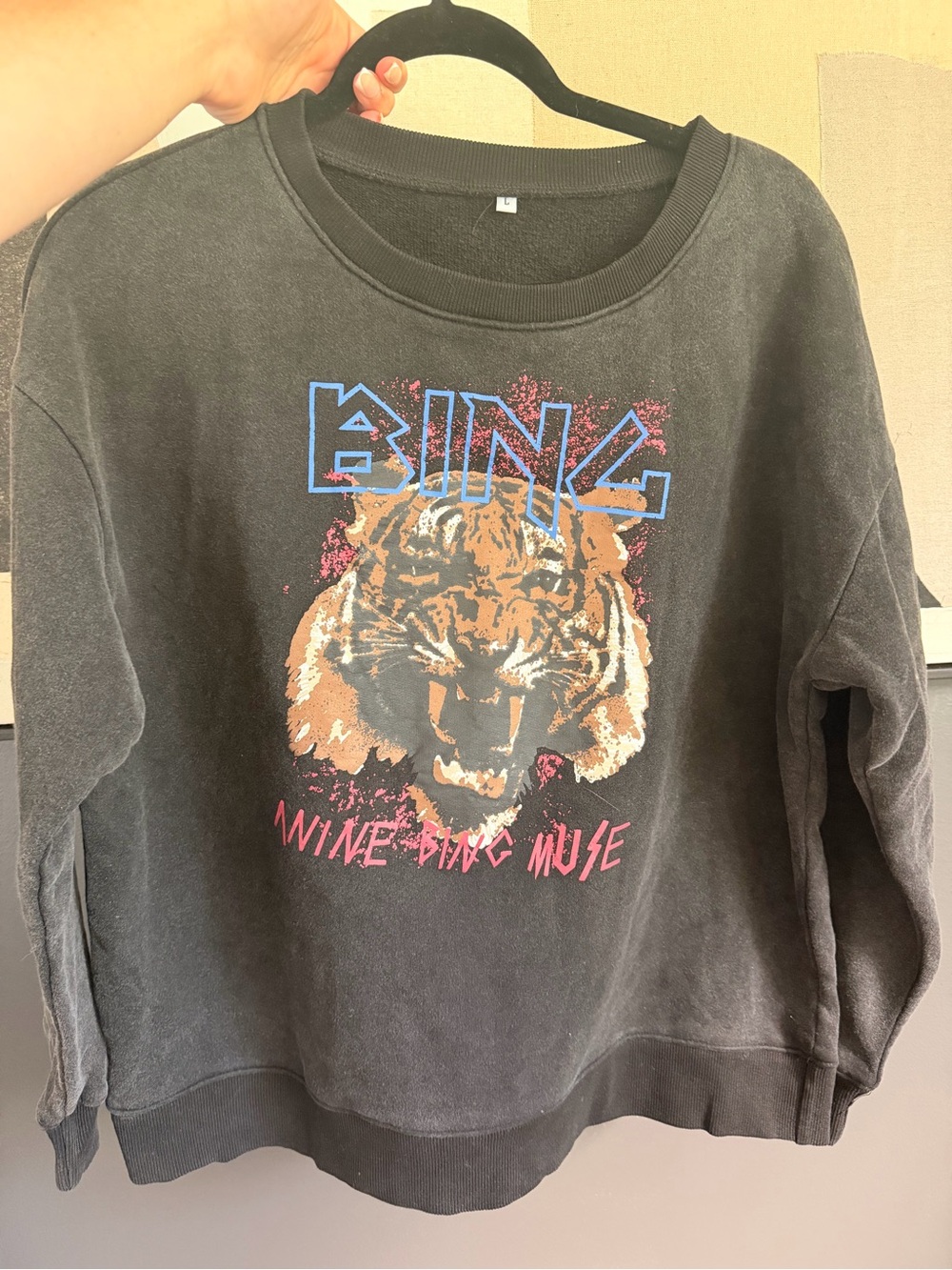 Black washed Tiger Graphic Sweatshirt